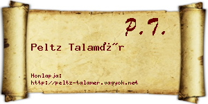 Peltz Talamér névjegykártya